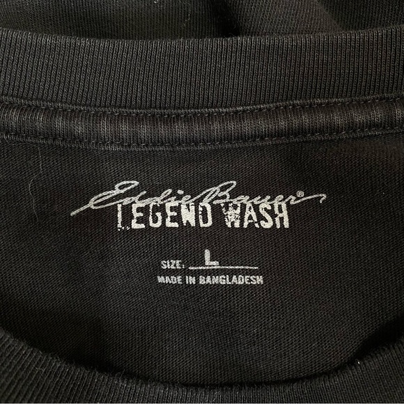 Eddie Bauer Legend Wash Men’s Classic Black Tee - Picture 4 of 6